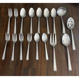 Vintage ENJOY Stainless Flatware Rogers Beaded Edge Korea Lot Of 17